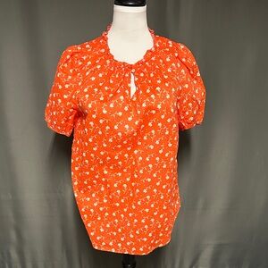 Fun orange floral summer top from Talbots